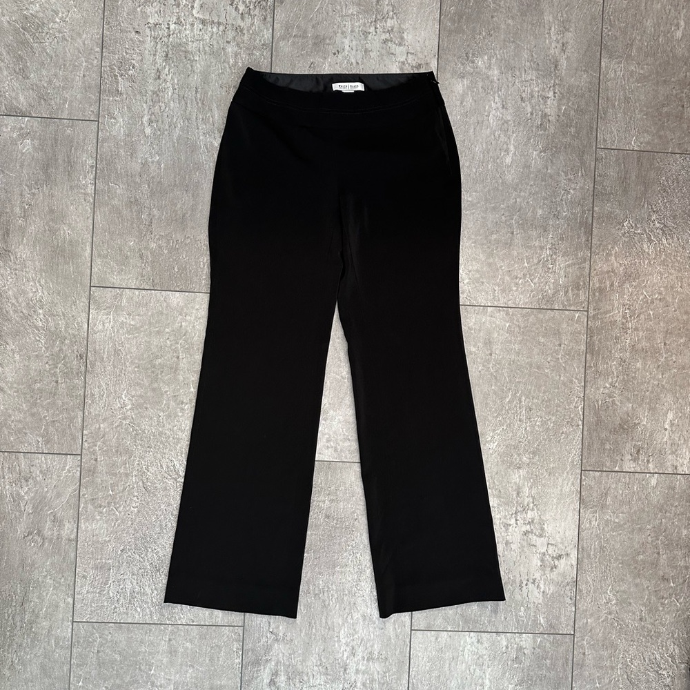 White House Black Market Black Flare Leg Dress Pants Slacks Size 0S VGUC